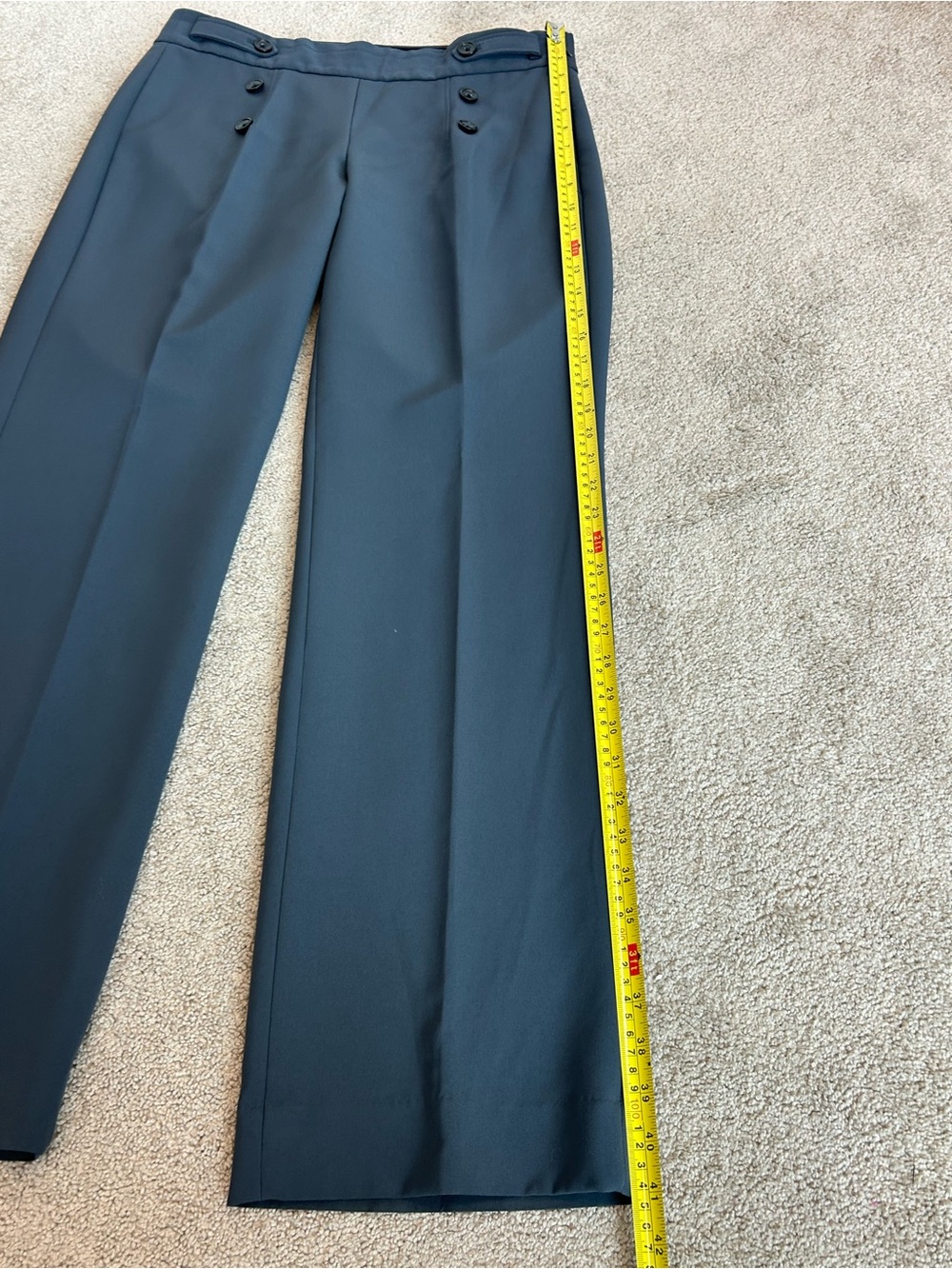 Banana Republic slate blue military pants button detail Sz 8 - Picture 7 of 11